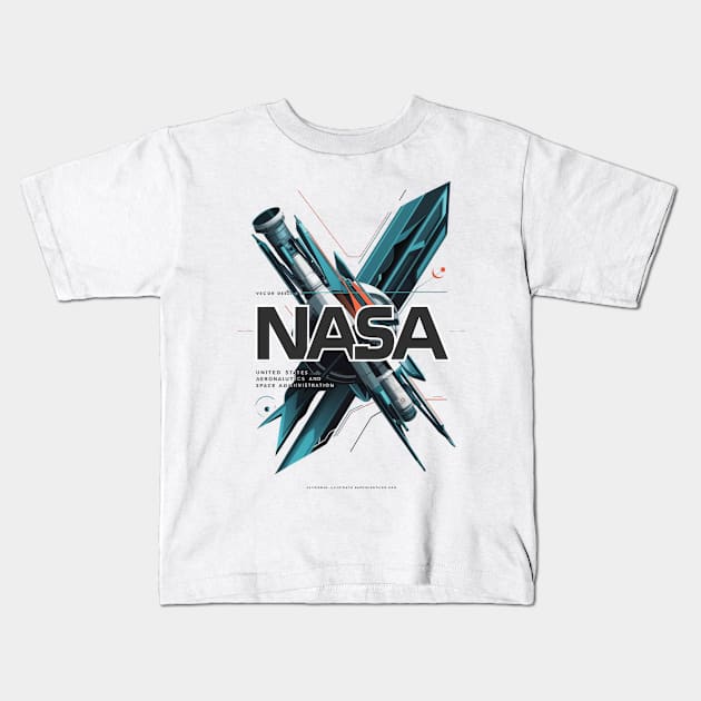 Modern Nasa logo Kids T-Shirt by UrbanBlend